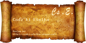 Csáki Etelka névjegykártya