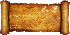 Csáki Etelka névjegykártya